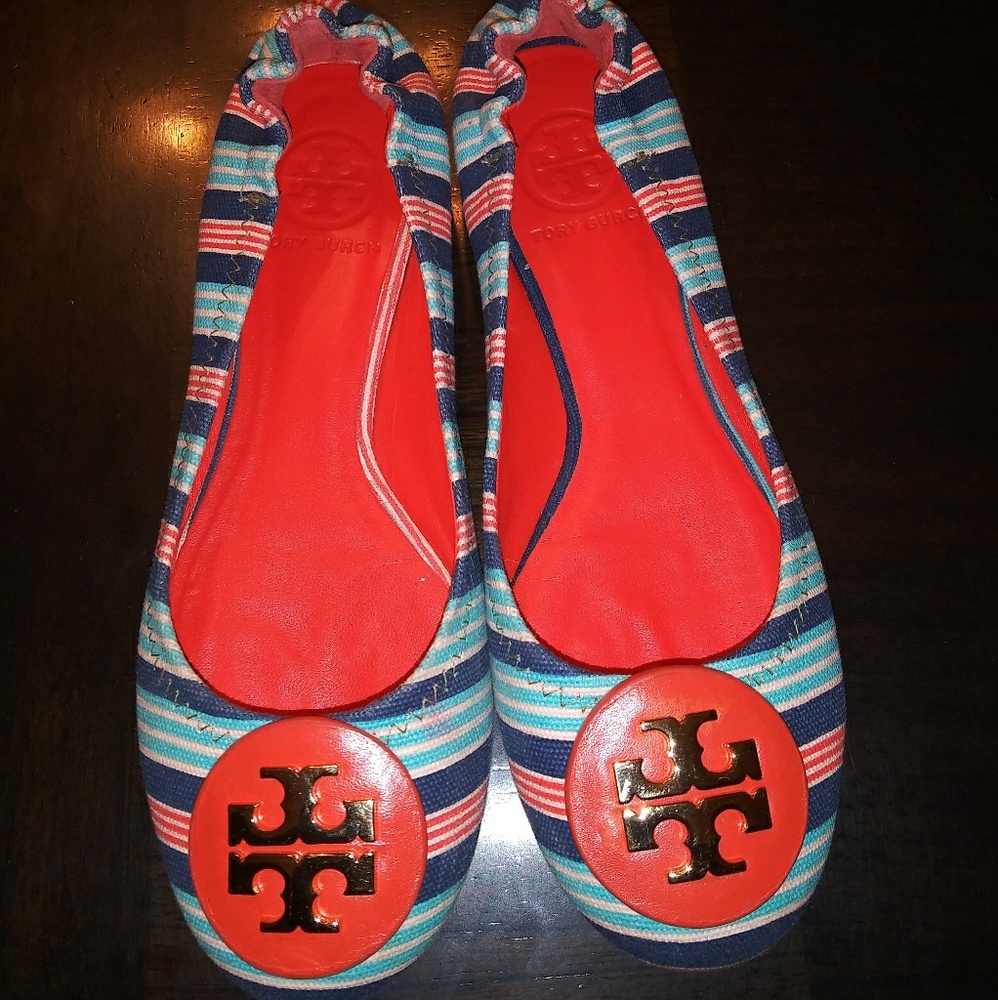 Striped Tory Burch Flats